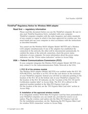 Lenovo ThinkPad 42X3528 Regulatory Notice