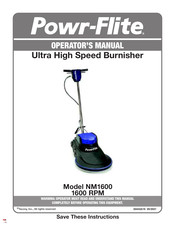 Tacony Powr-Flite NM1600 Operator's Manual