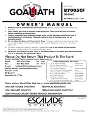 ESCALADE GOALIATH B7005CF Owner's Manual