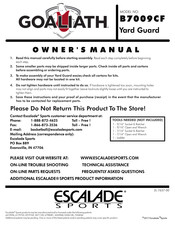 ESCALADE GOALIATH B7009CF Owner's Manual