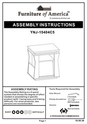 Furniture of America YNJ-15404C5 Assembly Instructions Manual