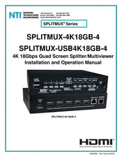 NTI SPLITMUX-USB4K18GB-4-2R Installation And Operation Manual