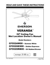 Emerson VERANDA CF552ORB Owner's Manual