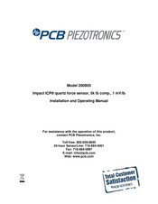 PCB Piezotronics 200B05 Installation And Operating Manual
