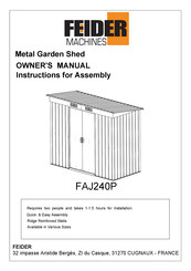 Feider Machines FAJ240P Owner's Manual