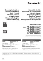 Panasonic RP-SMFB16GAK Operating Instructions Manual