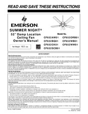 Emerson SUMMER NIGHT CF652WW Owner's Manual