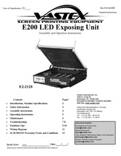 VASTEX E2-2128 Assembly And Operation Instructions Manual