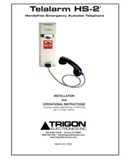 Trigon Electronics Telalarm HS-2 Installation And Operating Instructions Manual