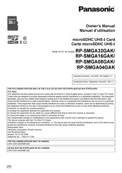 Panasonic RP-SMGA08GAK Owner's Manual