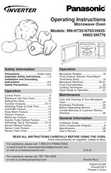 Panasonic inverter NN-H735 Operating Instructions Manual