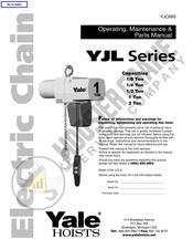 Yale HOISTS YJL Series Operating, Maintenance & Parts Manual