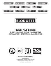Blodgett 40ES-KLT Series Installation Operation & Maintenance