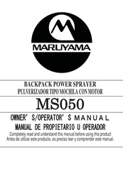 Maruyama S050 Owner's/Operator's Manual
