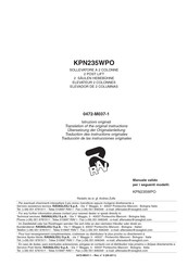 Ravaglioli KPN235WPO Translation Of The Original Instructions