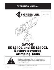 Textron Greenlee Gator EK1240L11 Operation Manual