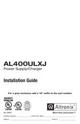 Altronix AL400ULXJG Installation Manual