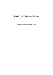 Zhejiang Uniview Technologies B3223P40 Release Notes