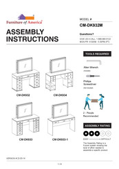 Furniture of America CM-DK933-1 Assembly Instructions Manual
