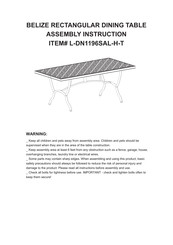 Sunjoy L-DN1196SAL-H-T Assembly Instruction Manual