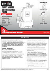 Ozito PSDW-1000 Instruction Manual