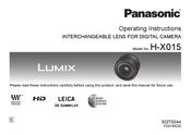 Panasonic LUMIX H-X015E Operating Instructions Manual