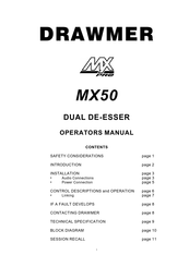Drawmer MXPRO-50 Operator's Manual
