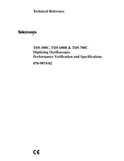 Tektronix TDS 700C Performance Verification Manual
