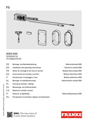 Franke EM5 ACEX1004 Installation And Operating Instructions Manual