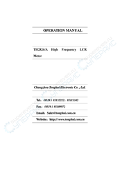 Tonghui Electronics TH2826/A Operation Manual