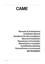 CAME DC009AC Installation Manual