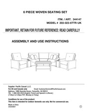 Pacific Casual 203-023-6TTR-UK Assembly And Use Instructions
