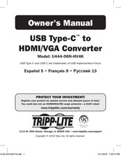 Tripp Lite U444-06N-HV4K Owner's Manual