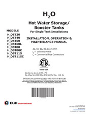 Ecr H2O Series Installation, Operation & Maintenance Manual