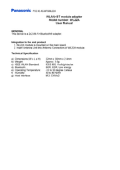 Panasonic WL22A User Manual