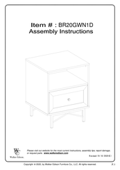 Walker Edison BR20GWN1D Assembly Instructions Manual