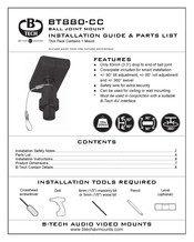 B-Tech BT880-CC Installation Manual & Parts List
