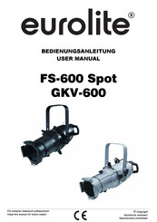 EuroLite FS-600/19 Spot GKV-600 blk User Manual