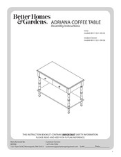 Better Homes and Gardens ADRIANA BH17-021-399-06 Assembly Instructions Manual