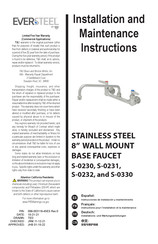 T&S EVERSTEEL S-0230 Installation And Maintenance Instructions Manual