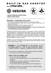 Verona CTG212FD SERIES User Operating Instructions Manual