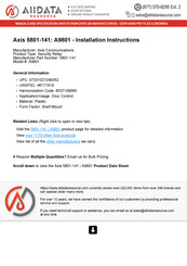 Axis A9801 Installation Instructions Manual