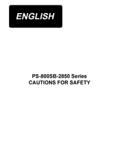 JUKI PS-800-2850 Cautions For Safety