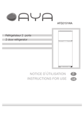 AYA AFD2151WA Instructions For Use Manual