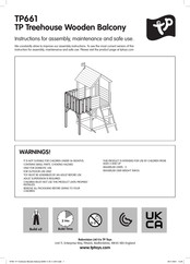 TP Toys Treehouse Wooden Balcony Instructions For Assembly, Maintenance And Safe Use
