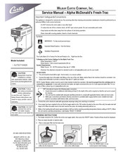 Wilbur Curtis Alpha McDonald's Fresh-Trac ALP3GT15A826 Service Manual