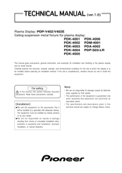 Pioneer PDM-4001 Technical Manual