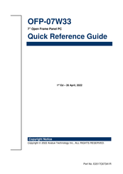 Avalue Technology OFP-07W33 Quick Reference Manual