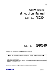 Komatsu KDTC530 Instruction Manual