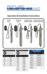 Applied Membranes UV-SPNSFB- 2.9 Operation & Installation Instructions